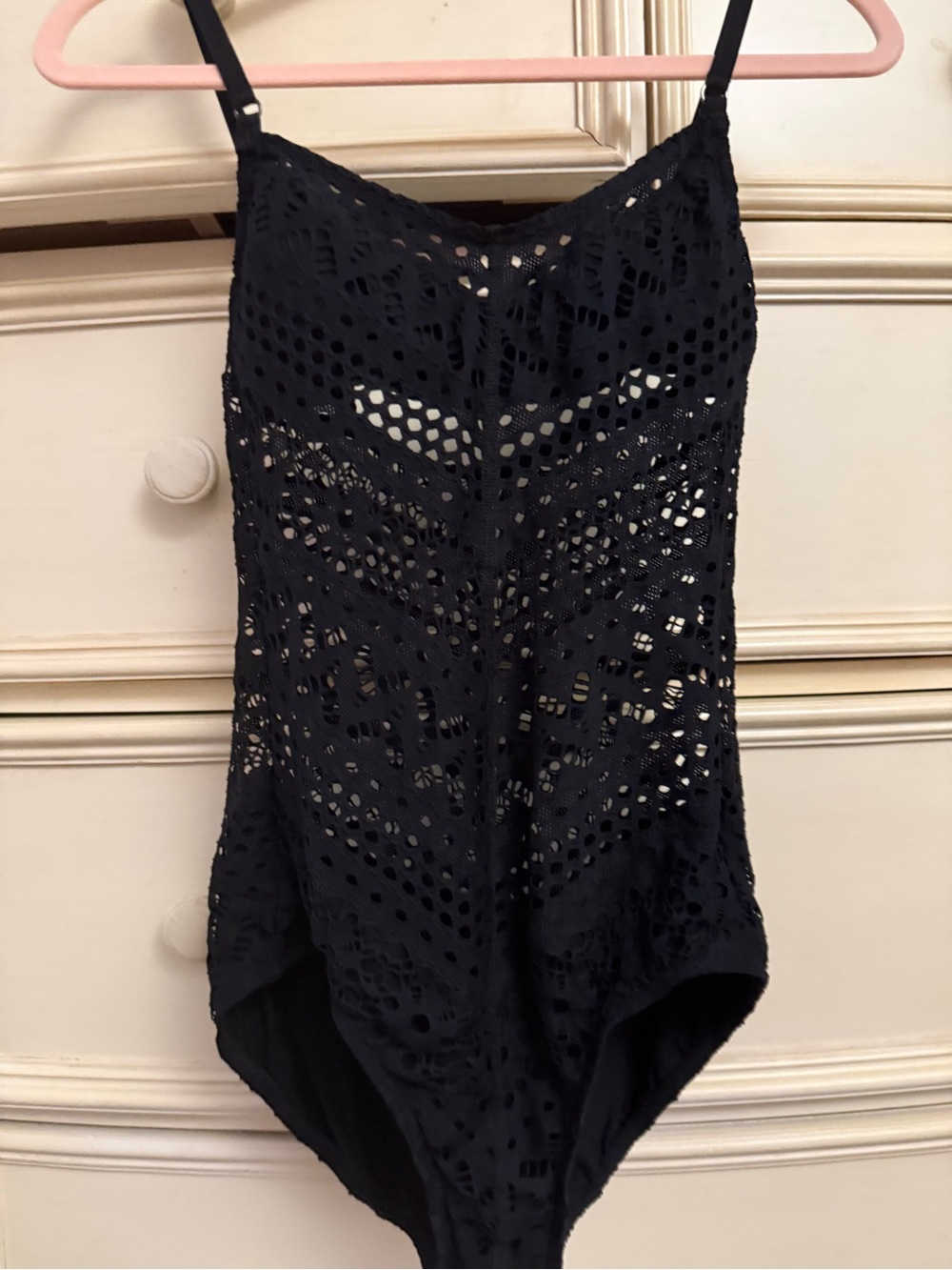 Robin Piccone Black Crochet One-Piece Swimsuit - Picture 5 of 8